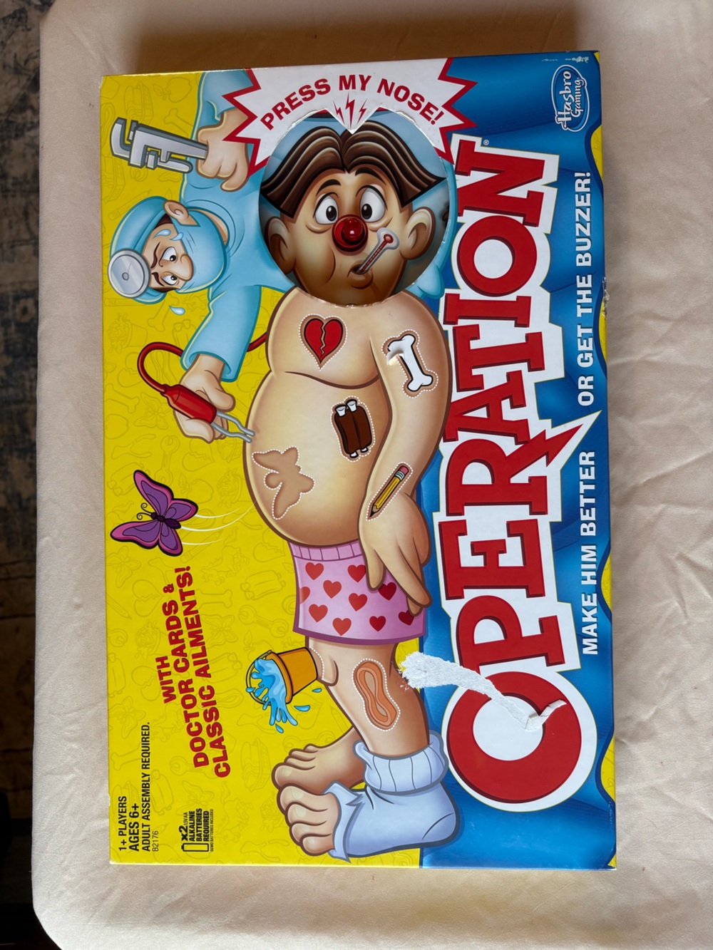 Hasbro Operation Game - Yellow, Blue, Red, Pink